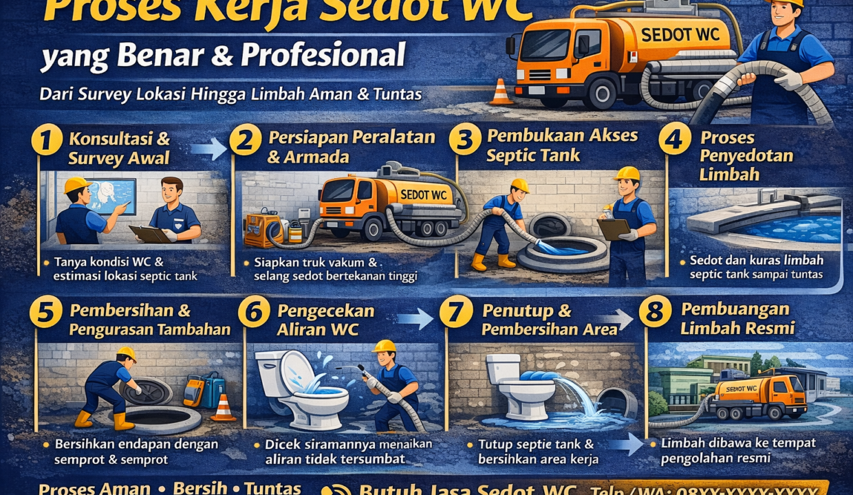 Proses Kerja Sedot WC yang benar